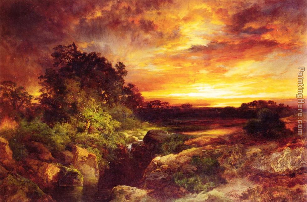 An Arizona Sunset Near the Grand Canyon painting - Thomas Moran An Arizona Sunset Near the Grand Canyon art painting